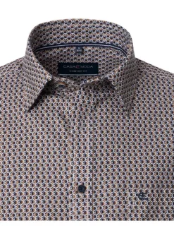 Chemise camel Grande Taille en coton à coupe droite avec motif et 1 poche
