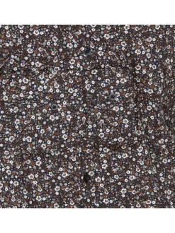 Chemise Caster Stretch en coton multicolore imprimé liberty avec une coupe droite et col italien