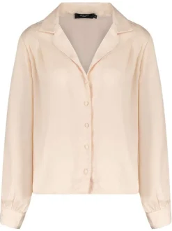 Chemise écrue unie coupe regular avec un col cubain