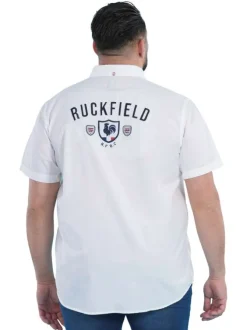 Chemise en coton biologique blanche unie pourvue d'un col américain