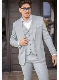 Chemise en coton biologique mélangé blanche unie à coupe droite et col français