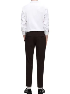 Chemise en coton biologique mélangé blanche unie à coupe droite et col français