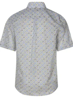 Chemise en coton blanc avec un imprimé fleuri et une coupe regular fit
