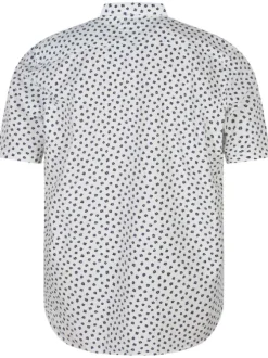 Chemise en coton blanche fleurie à coupe regular fit et col américain