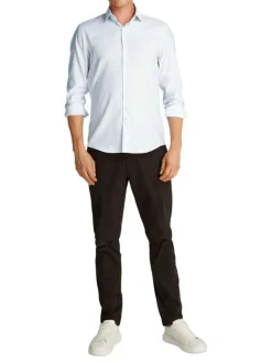 Chemise en coton blanche à imprimé all-over cachemire et à coupe ajustée
