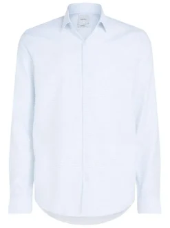 Chemise en coton blanche à imprimé all-over cachemire et à coupe ajustée