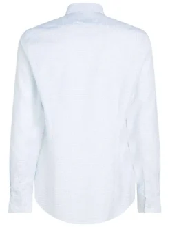 Chemise en coton blanche à imprimé all-over cachemire et à coupe ajustée