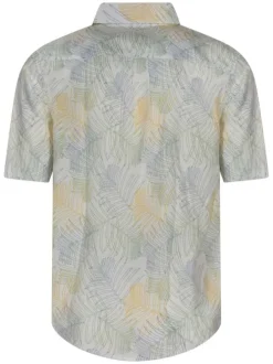 Chemise en coton blanche imprimée avec un col français et une coupe droite