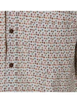 Chemise en coton blanche imprimée des fleurs avec une coupe regular fit