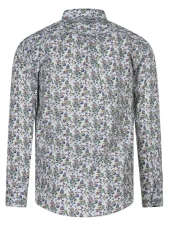 Chemise en coton blanche à imprimé liberty avec un col américain