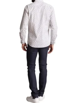 Chemise en coton blanche à imprimé liberty et à coupe regular fit