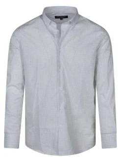 Chemise en coton blanche à minis motifs avec une coupe regular fit