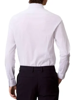 Chemise en coton blanche à minis motifs clairs et à coupe slim