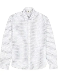 Chemise en coton blanche à motifs imprimés avec une coupe droite