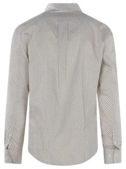 Chemise en coton blanche à motifs nœuds papillons avec un col français