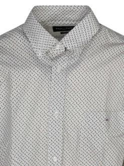 Chemise en coton blanche à motifs nœuds papillons avec un col français