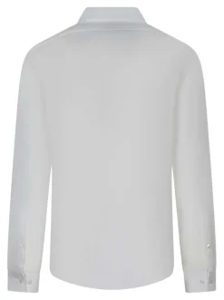 Chemise en coton blanche unie avec un col français et une coupe slim