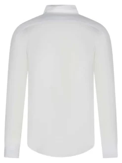 Chemise en coton blanche unie avec une coupe droite et un col français
