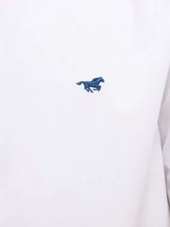 Chemise en coton blanche unie avec une coupe slim et un col français