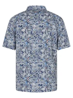 Chemise en coton bleue imprimée à coupe regular fit avec un aspect gaze de coton