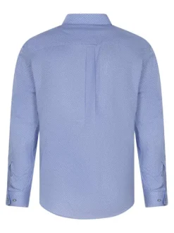 Chemise en coton ciel avec des motifs géométriques une coupe droite
