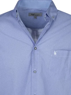 Chemise en coton ciel avec des motifs géométriques une coupe droite