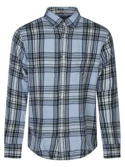 Chemise en coton ciel à carreaux et une coupe regular intermédiaire