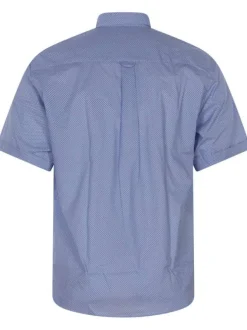 Chemise en coton ciel imprimé avec un col boutonné et une coupe droite