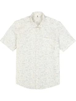 Chemise en coton écrue à imprimé floral avec une coupe droite