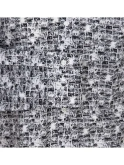 Chemise en coton grise imprimée avec des cassettes à coupe droite