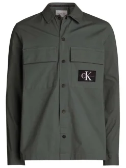 Chemise en coton grise unie coupe regular avec un col normal