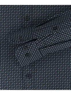 Chemise en coton indigo avec points imprimés et une coupe regular fit