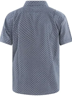 Chemise en coton marine uni avec une coupe regular fit et un col boutonné
