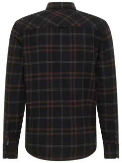 Chemise en coton marron à carreaux avec une coupe regular fit