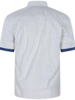 Chemise en coton mélangé blanche imprimée avec une coupe regular fit