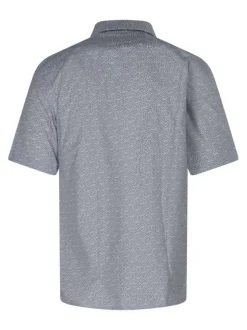 Chemise en coton mélangé blanche à motifs avec une coupe droite