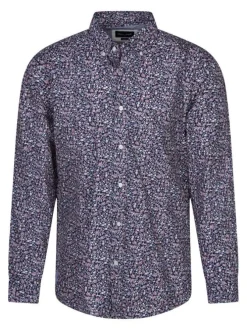 Chemise en coton rose à imprimé liberty avec une coupe regular fit et une poche