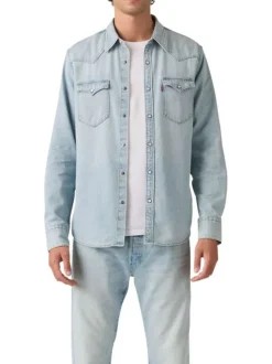 Chemise en coton stone à coupe droite pourvue d'un col à revers