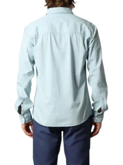 Chemise en coton stone unie avec une coupe droite et une petite poche