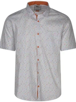 Chemise en coton toile à beurre blanche avec imprimé en forme de gouttes d'eau