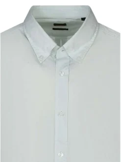Chemise en coton turquoise imprimée avec une coupe droite et des manches longues