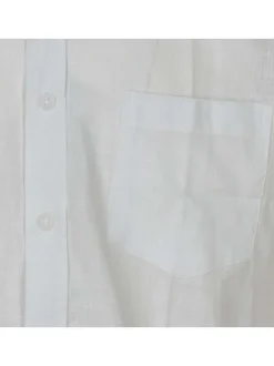Chemise en coton unie blanche en effet lin avec une coupe regular fit