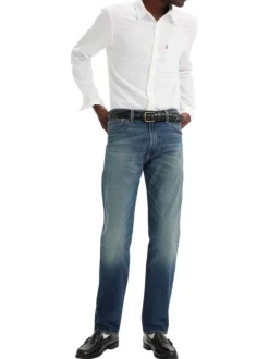 Chemise en lin mélangé blanche unie à coupe regular fit avec une poche