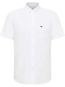 Chemise Gilroy en coton blanche unie slim à col américain avec poche poitrine