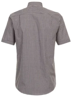 Chemise grande taille en coton marine avec des carreaux et une poche à l'avant