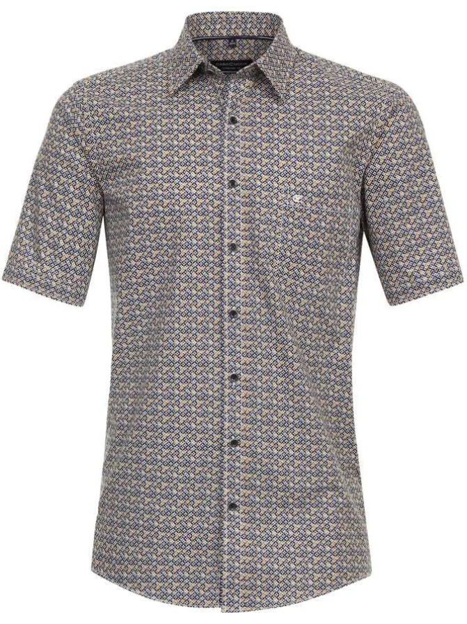 Chemise grande taille en coton multicolore imprimée avec une coupe droite