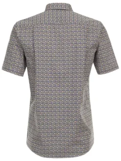 Chemise grande taille en coton multicolore imprimée avec une coupe droite