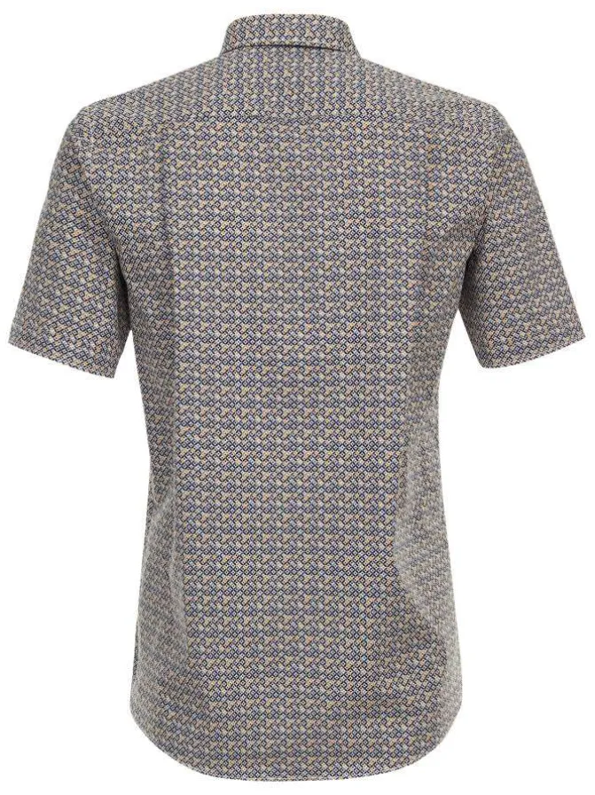 Chemise grande taille en coton multicolore imprimée avec une coupe droite