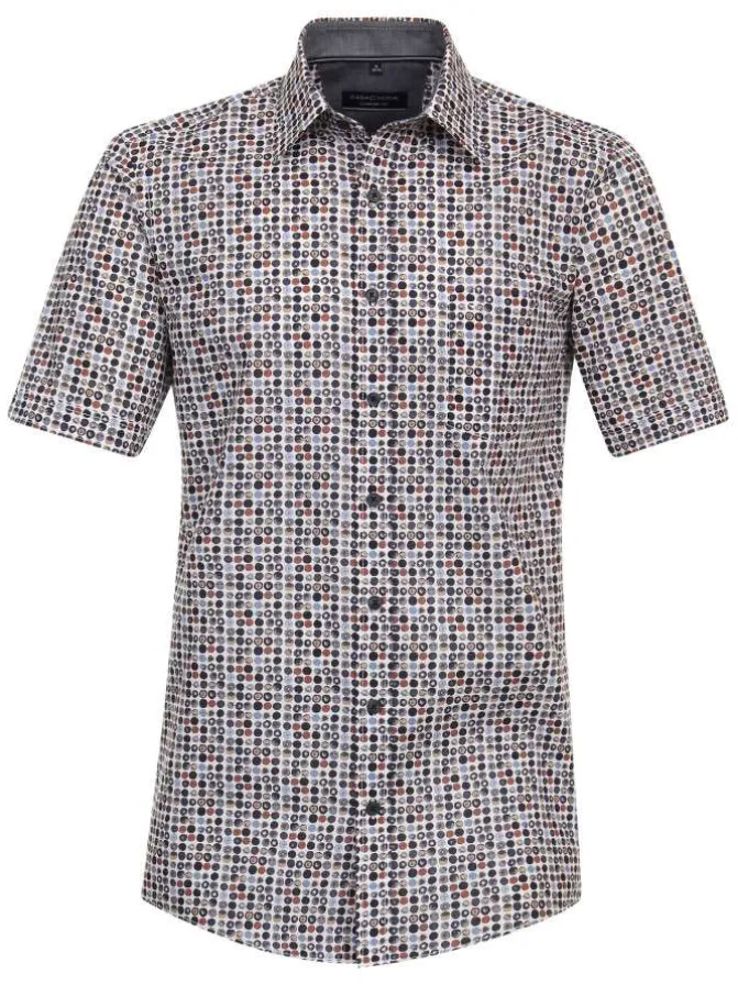 Chemise grande taille en coton multicolore imprimée avec une petite poche