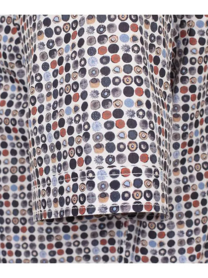 Chemise grande taille en coton multicolore imprimée avec une petite poche